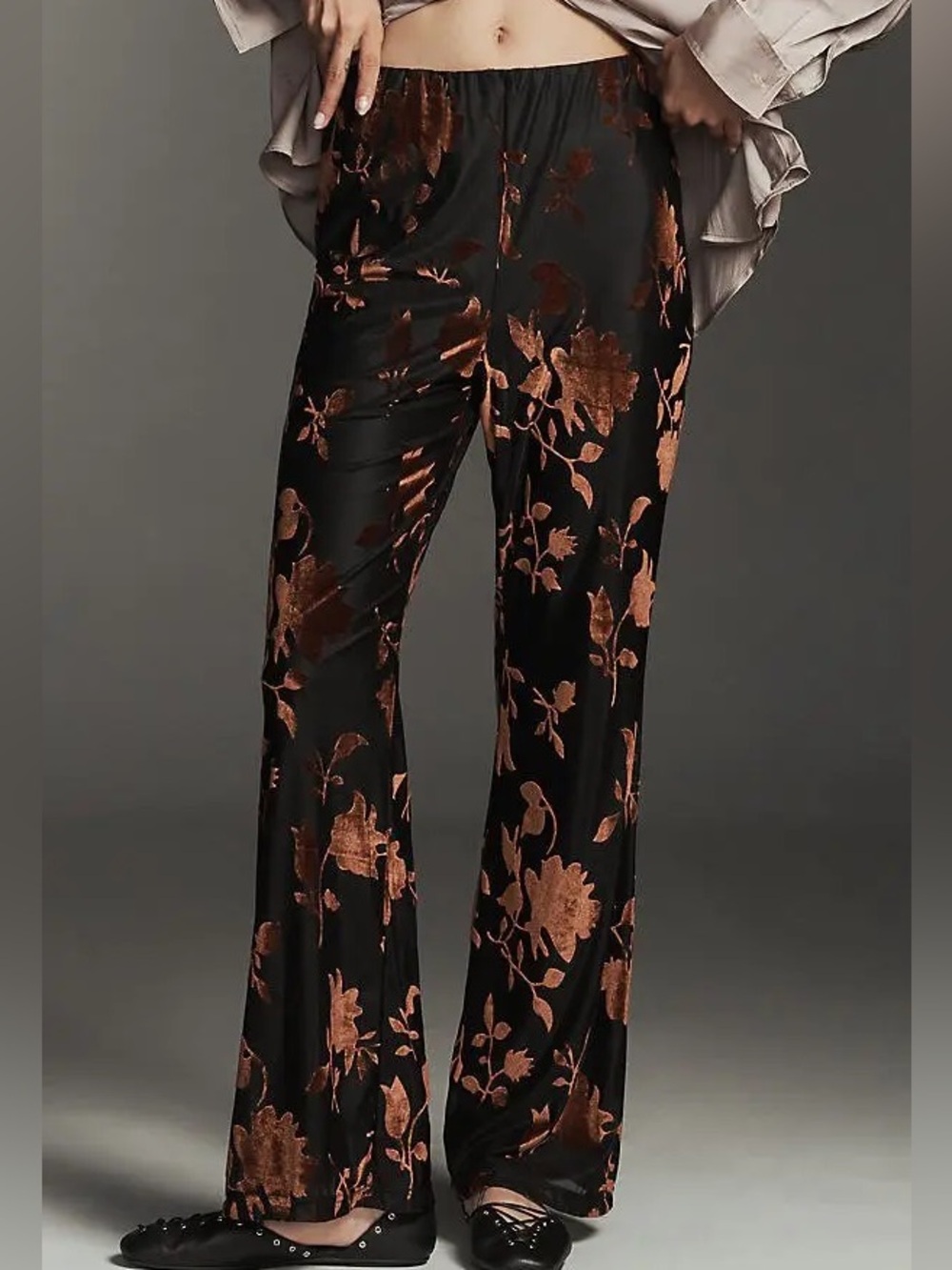 Hutch Burnout Velvet Flare Pants Anthropologie